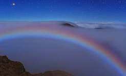 Mars and a Colorful Lunar Fog Bow," by Wally Pacholka